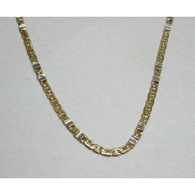 CADENAS ORO BICOLOR MACIZO ITALIANO                                   