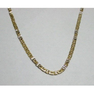 CADENAS ORO BICOLOR MACIZO ITALIANO                                   