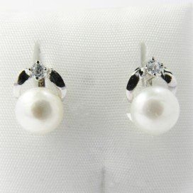 PENDIENTES NIÑA ORO BLANCO PERLA