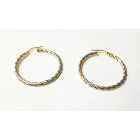 PENDIENTES ARO ORO BICOLOR ITALIANO                                   