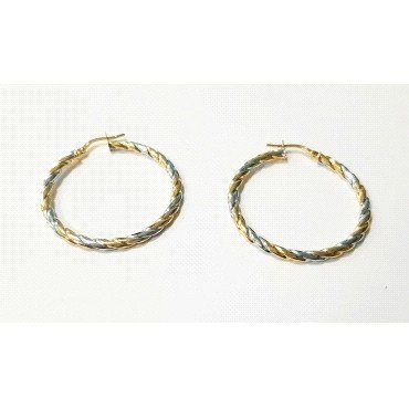 PENDIENTES ARO ORO BICOLOR ITALIANO                                   