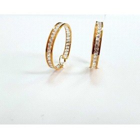PENDIENTES ARO ORO AMARILLO PIEDRA                                    