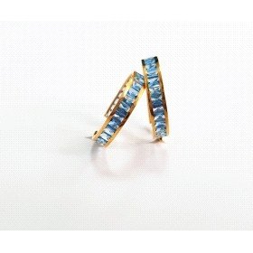 PENDIENTES ARO ORO AMARILLO PIEDRA                                    