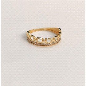 SORTIJA  CADENA ORO AMARILLO PIEDRA                                   