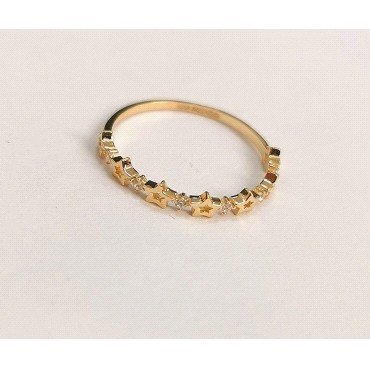 SORTIJA  ESTRELLAS ORO AMARILLO PIEDRA                                