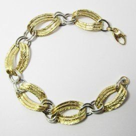 PULSERA SRA. ORO BICOLOR ITALIANO LISO