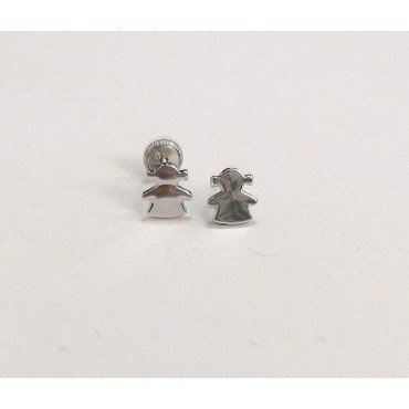 PENDIENTES NIÑA LISO ORO BLANCO                                       
