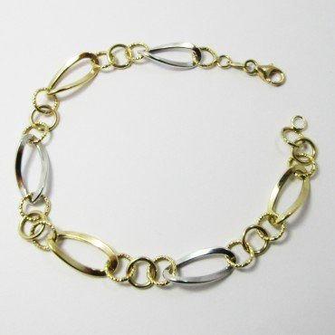 PULSERA SRA. ORO BICOLOR ITALIANO LISO