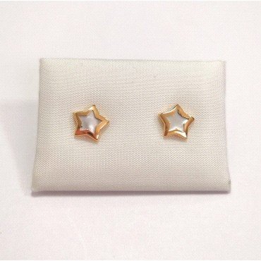 PENDIENTES NIÑA ORO AMARILLO PIEDRA ESTRELLA NACAR                    