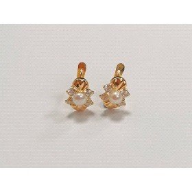 PENDIENTES NIÑA ORO AMARILLO PERLA                                    