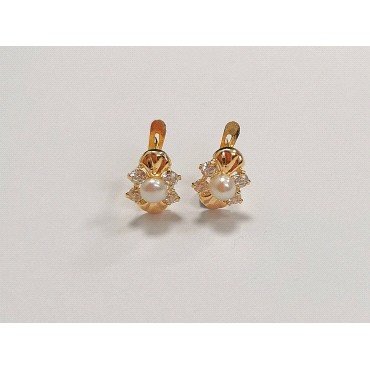 PENDIENTES NIÑA ORO AMARILLO PERLA                                    