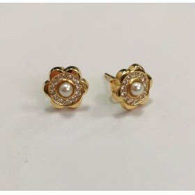 PENDIENTES NIÑA ORO AMARILLO PERLA                                    
