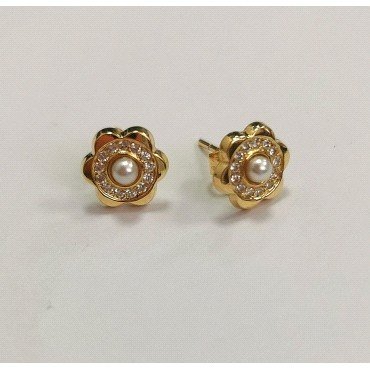 PENDIENTES NIÑA ORO AMARILLO PERLA                                    