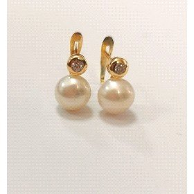 PENDIENTES NIÑA ORO AMARILLO PERLA                                    