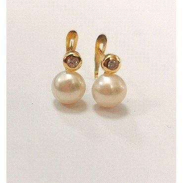 PENDIENTES NIÑA ORO AMARILLO PERLA                                    