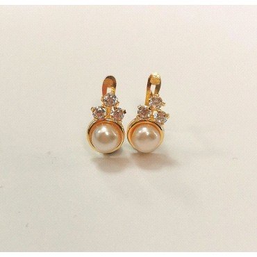 PENDIENTES NIÑA ORO AMARILLO PERLA                                    