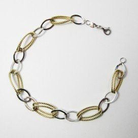 PULSERA SRA. ORO BICOLOR ITALIANO LISO