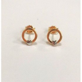 PENDIENTES CIRCULO  ORO BICOLOR                                       
