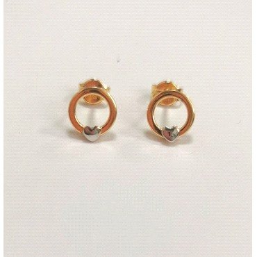 PENDIENTES CIRCULO  ORO BICOLOR                                       