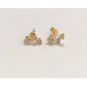 PENDIENTES TRIANGULO CIRCO ORO AMARILLO PIEDRA                        