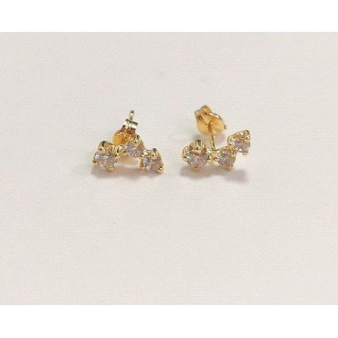 PENDIENTES TRIANGULO CIRCO ORO AMARILLO PIEDRA                        