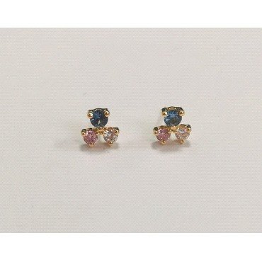 PENDIENTES TREBOL ORO AMARILLO PIEDRA                                 