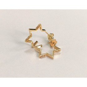 PENDIENTES ESTRELLA ORO AMARILLO PIEDRA                               