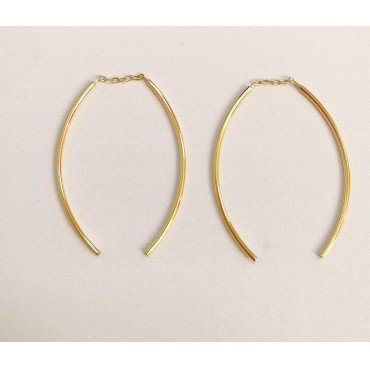PENDIENTES  BARRA CADENA ORO AMARILLO                                 