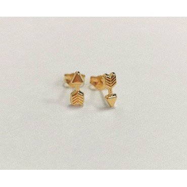 PENDIENTES  FLECHA LISA ORO AMARILLO                                  