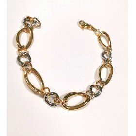 PULSERA SRA. ORO BICOLOR ITALIANO LISO                                