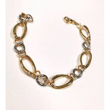 PULSERA SRA. ORO BICOLOR ITALIANO LISO                                