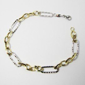 PULSERA SRA. ORO BICOLOR ITALIANO LISO