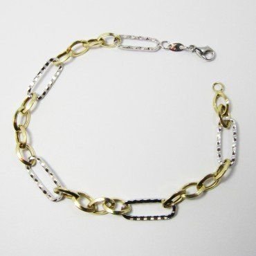 PULSERA SRA. ORO BICOLOR ITALIANO LISO