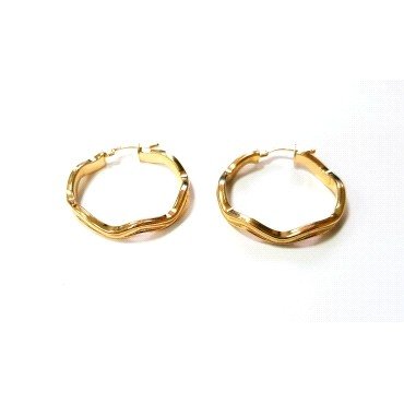 PENDIENTES ARO ORO AMARILLO GRABADA                                   