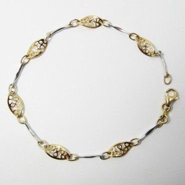 PULSERA SRA. ORO BICOLOR ITALIANO LISO