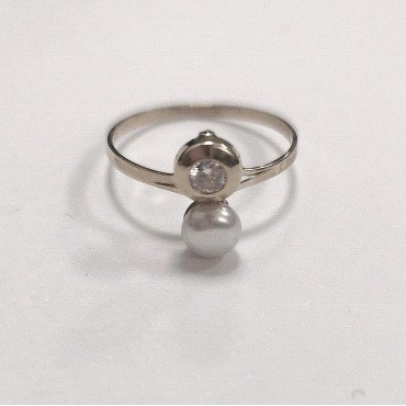 SORTIJA NIÑA ORO BLANCO PERLA                                         