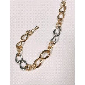 PULSERA SRA. ORO BICOLOR ITALIANO LISO                                