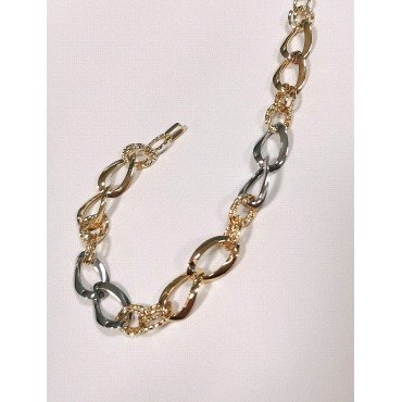 PULSERA SRA. ORO BICOLOR ITALIANO LISO                                