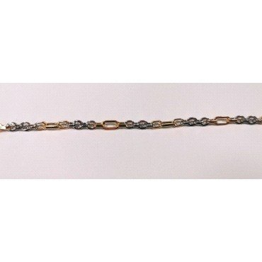 PULSERA SRA. ORO BICOLOR ITALIANO LISO                                