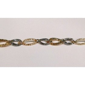 PULSERA SRA. ORO BICOLOR ITALIANO LISO                                