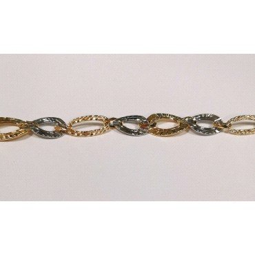 PULSERA SRA. ORO BICOLOR ITALIANO LISO                                