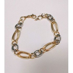 PULSERA SRA. ORO BICOLOR ITALIANO LISO                                