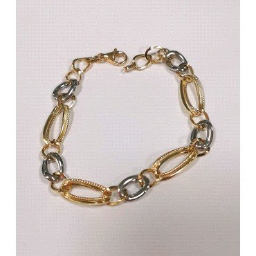 PULSERA SRA. ORO BICOLOR ITALIANO LISO                                