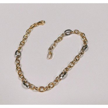PULSERA SRA. ORO BICOLOR ITALIANO LISO                                