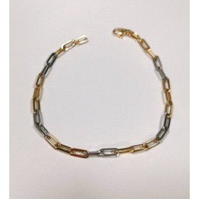 PULSERA SRA. ORO BICOLOR ITALIANO LISO                                