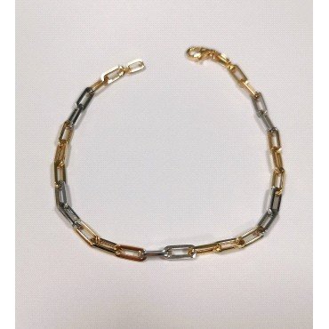 PULSERA SRA. ORO BICOLOR ITALIANO LISO                                