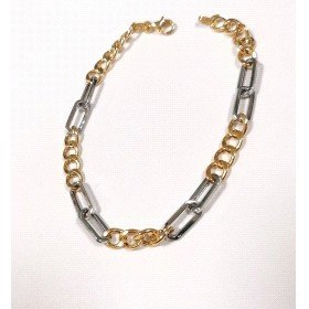 PULSERA SRA. ORO BICOLOR ITALIANO LISO                                