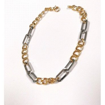 PULSERA SRA. ORO BICOLOR ITALIANO LISO                                