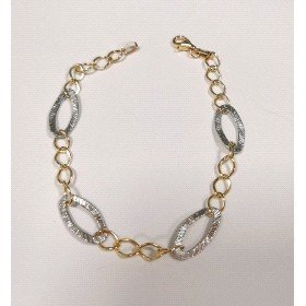 PULSERA SRA. ORO BICOLOR ITALIANO LISO                                