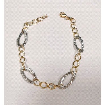 PULSERA SRA. ORO BICOLOR ITALIANO LISO                                